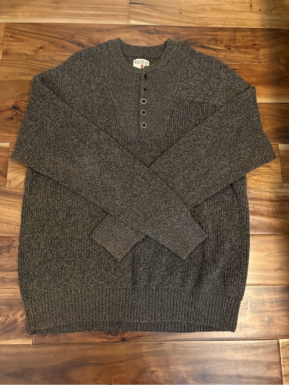 RedHead Brown Crewneck Henley Sweater